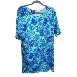 Knot Responsible Shift Dress Coverup Coco Bay Turtle Beach‎ Cruise Travel Blue